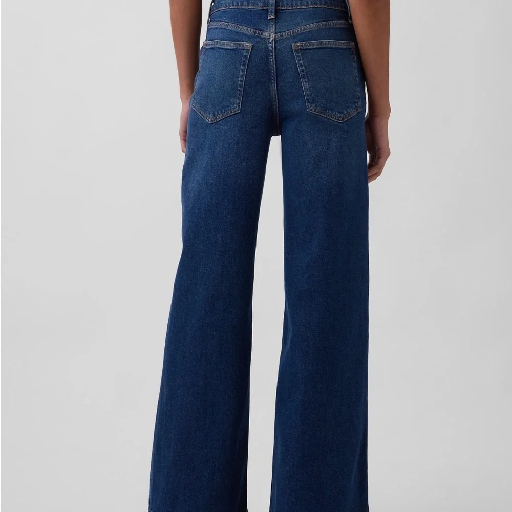 GAP High Rise astride Dark Blue Jeans 10L - Picture 2 of 3